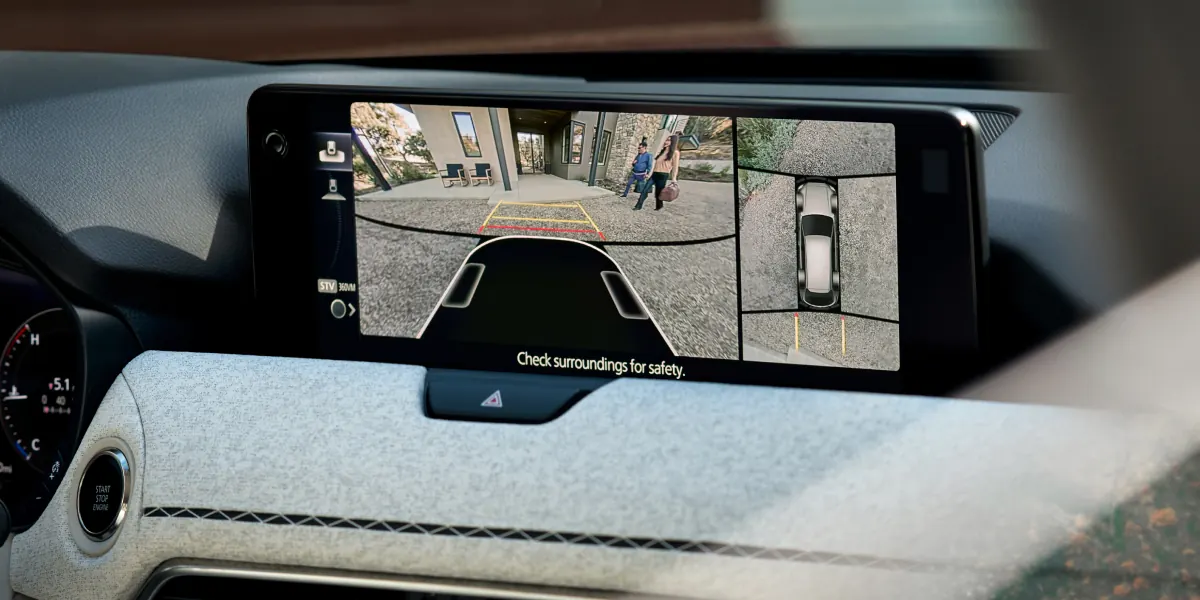 2027 Mazda CX-90 360° View Monitor on the center display | Douglass Mazda in Waco TX